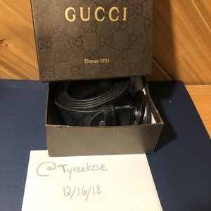 Men’s Black Gucci Monogram Belt